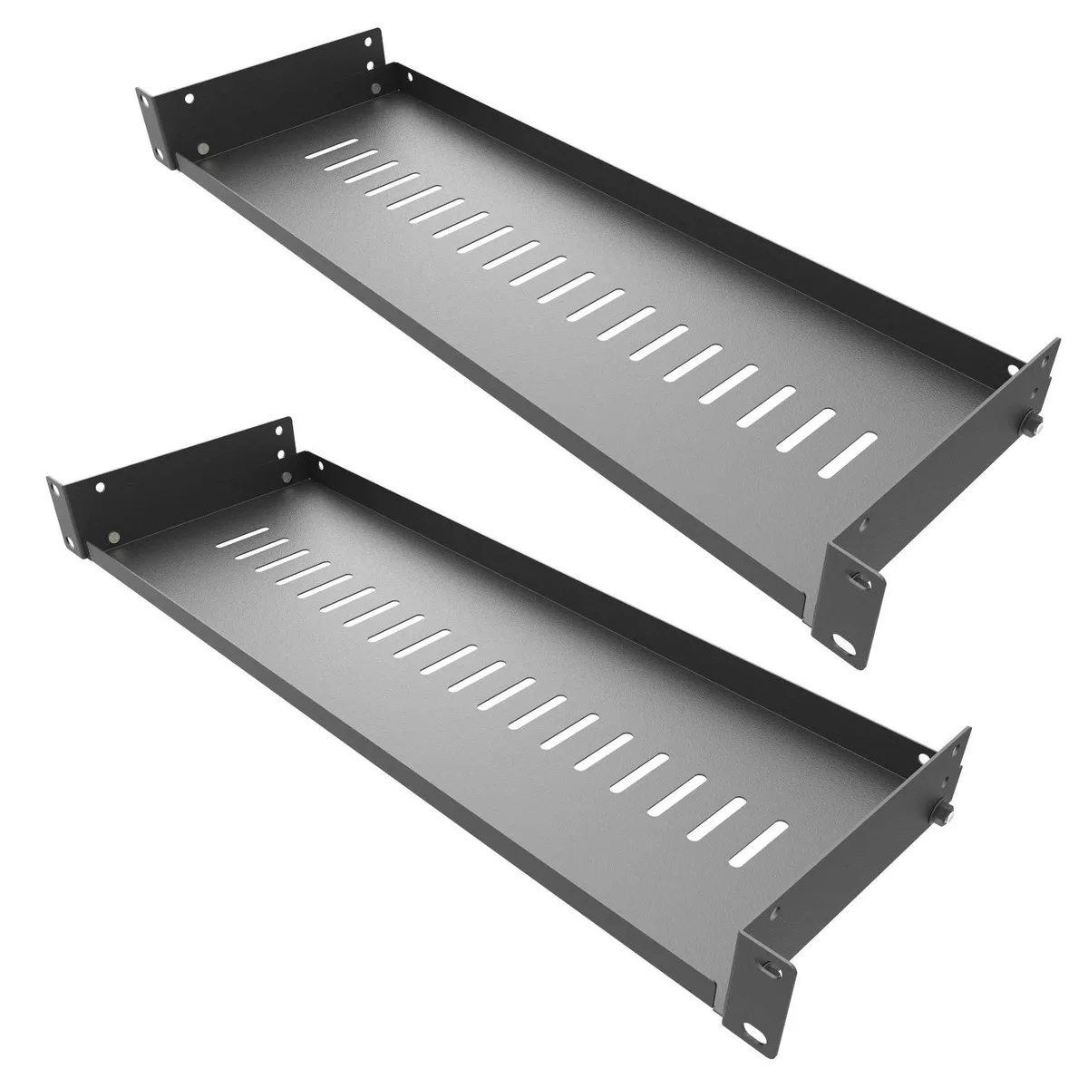  StarTech.com DSRS6V2 1U vented cantilever server rack shelf 6" deep 2 pack — product photo
