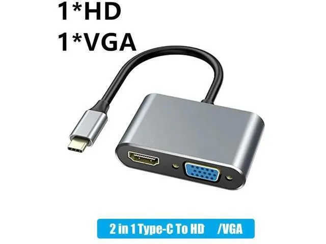 LORDWORLD LORDWORLD USB C Hub Adapter 4K 61hz Dual HDMI blue (2 in 1 hd vga) — product photo