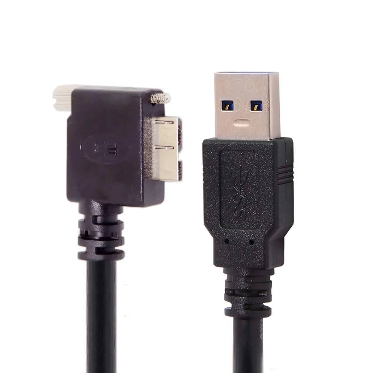 LORDWORLD LORDWORLD Micro USB 3.0 Cable Type A to Micro B 90° Panel Mount 1.2m — product photo