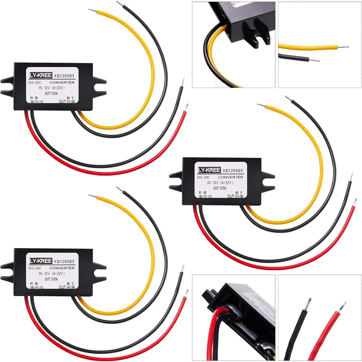 GCON GCON 12V to 5V 3A 15W Buck Converter Module (3 Pieces) — product photo