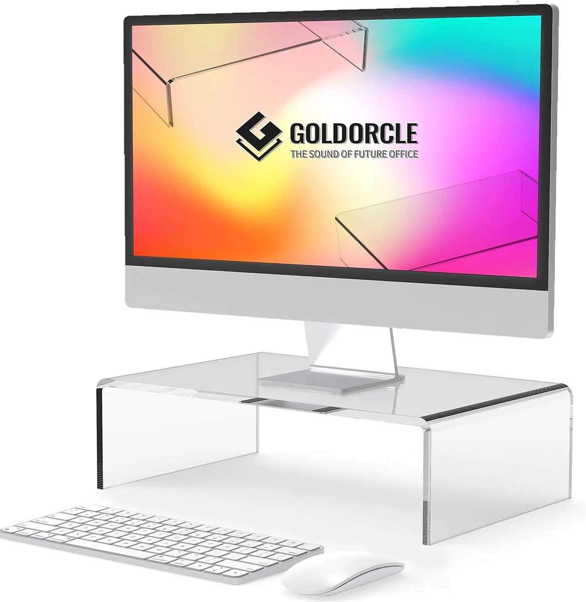PISKEKAT PISKEKAT Acrylic Monitor Stand Riser Clear 3.3 inch — product photo