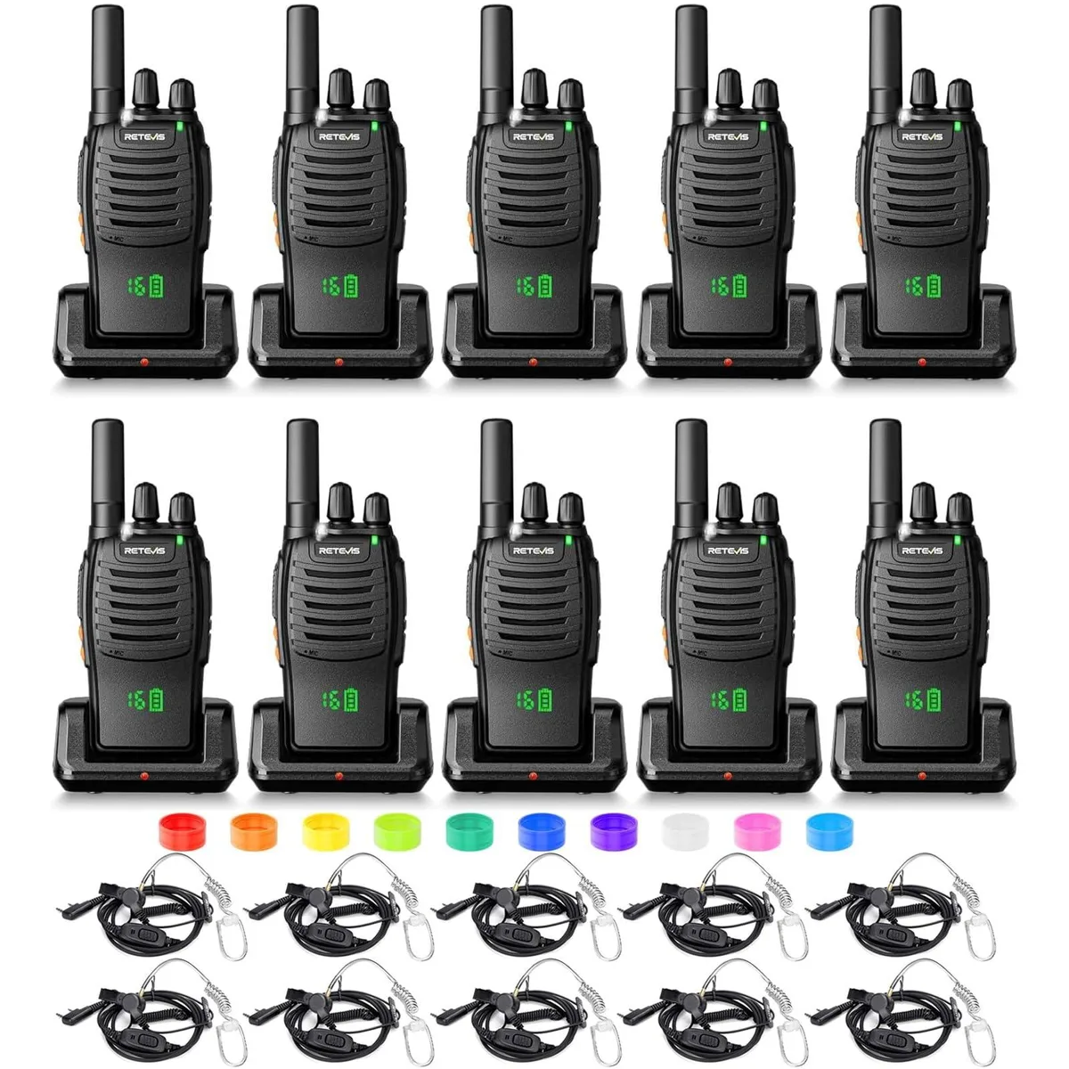 KEHIPI KEHIPI H-777H two-way radio 10 pack 16 ch 1000 mAh USB-C — product photo