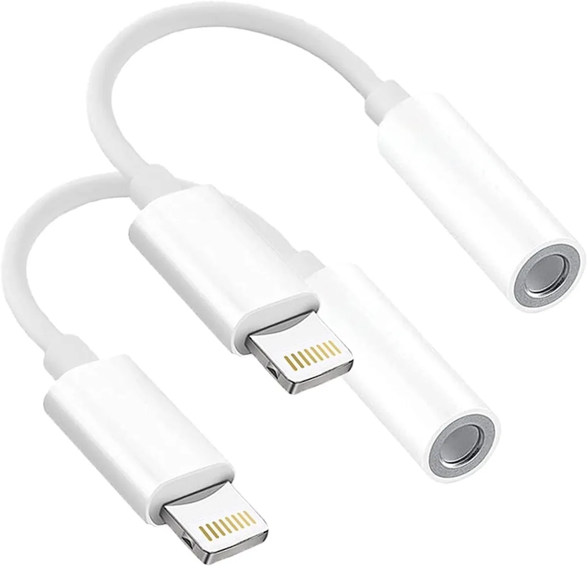 OLYCOM OLYCOM 2 Pack 3.5 mm Audio Adapter Lightning iPhone 14 13 12 11 X 8 7 — product photo