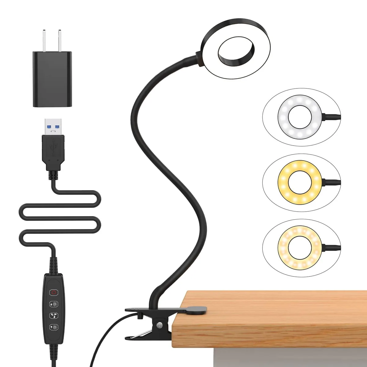 DNBeffulgent DNBeffulgent 15.8" LED Book Light with Clamp 3 Modes 10 Levels — product photo