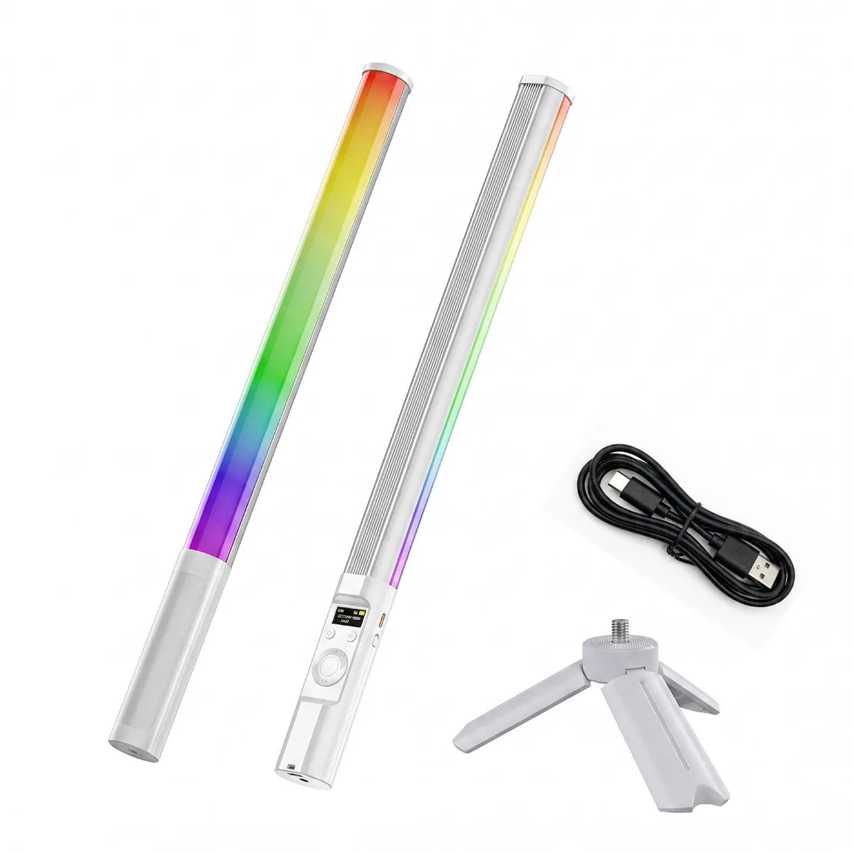  VARCOH LP500-02 RGB Light Wand 10W 2600mAh White Tripod — product photo