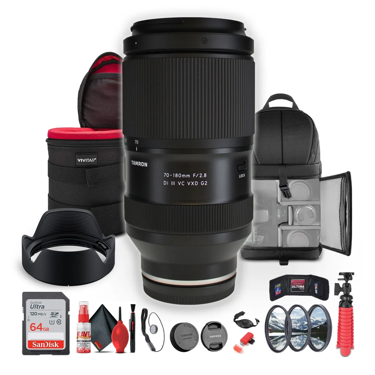 Tamron Tamron 70-180mm f/2.8 Di III VC VXD G2 Bundle camera lens — product photo