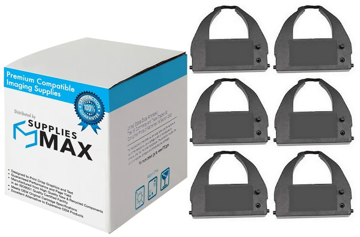 SuppliesMax SuppliesMax Amano C-872404 Black Printer Ribbon 6/PK — product photo