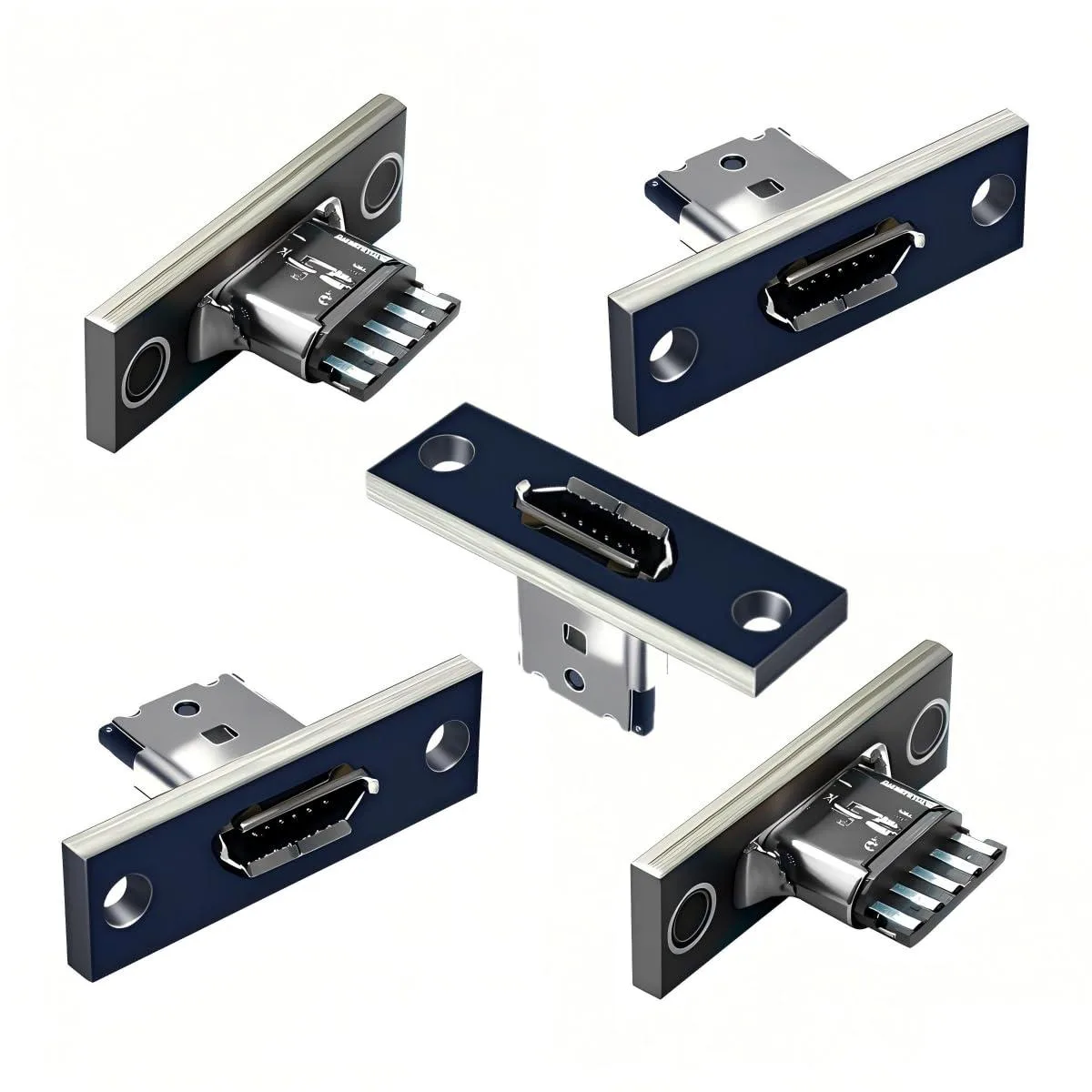 LORDWORLD LORDWORLD 5 Pack Micro USB 2.0 Female Socket Solder Adapter Panel Mount — product photo