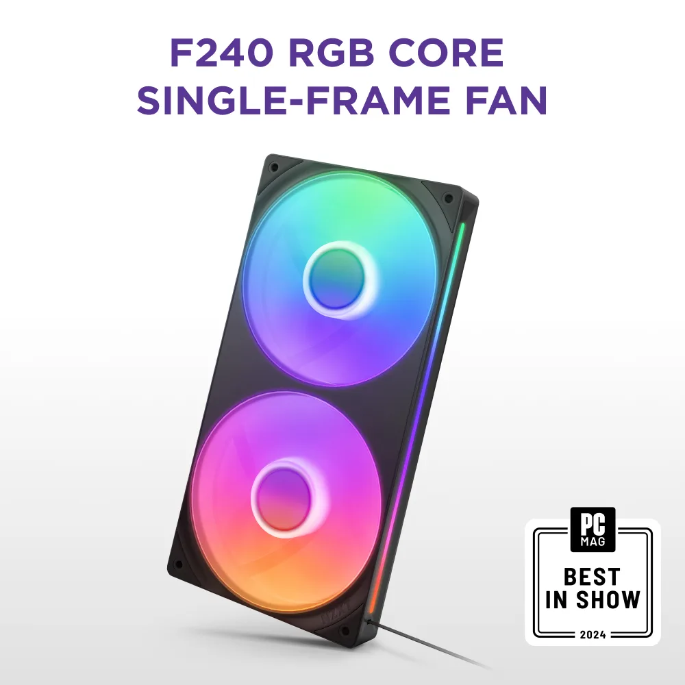 NZXT NZXT RF-U24HF-B1 240mm dual case fan 500-2400 RPM 75.12 CFM 30 dBA — product photo