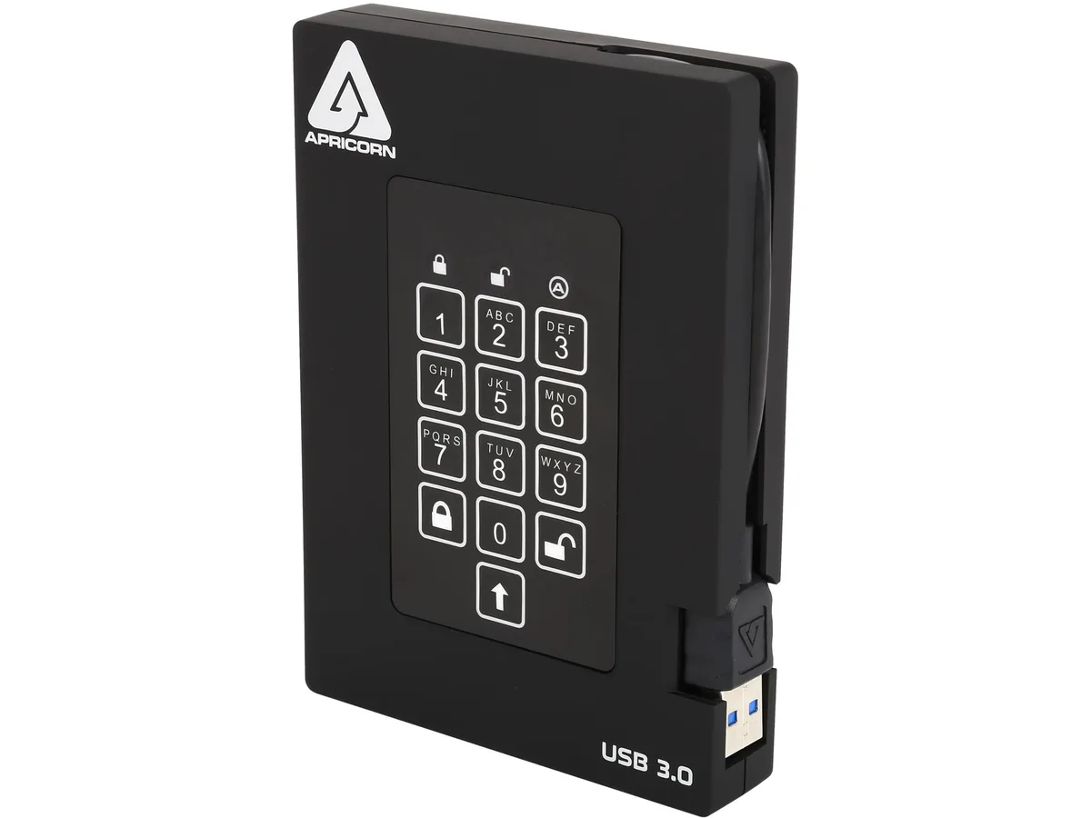 Apricorn Apricorn Aegis Padlock Fortress A25-3PL256-1000F 1TB USB 3.0 256-bit AES FIPS 140-2 Level 2 — product photo