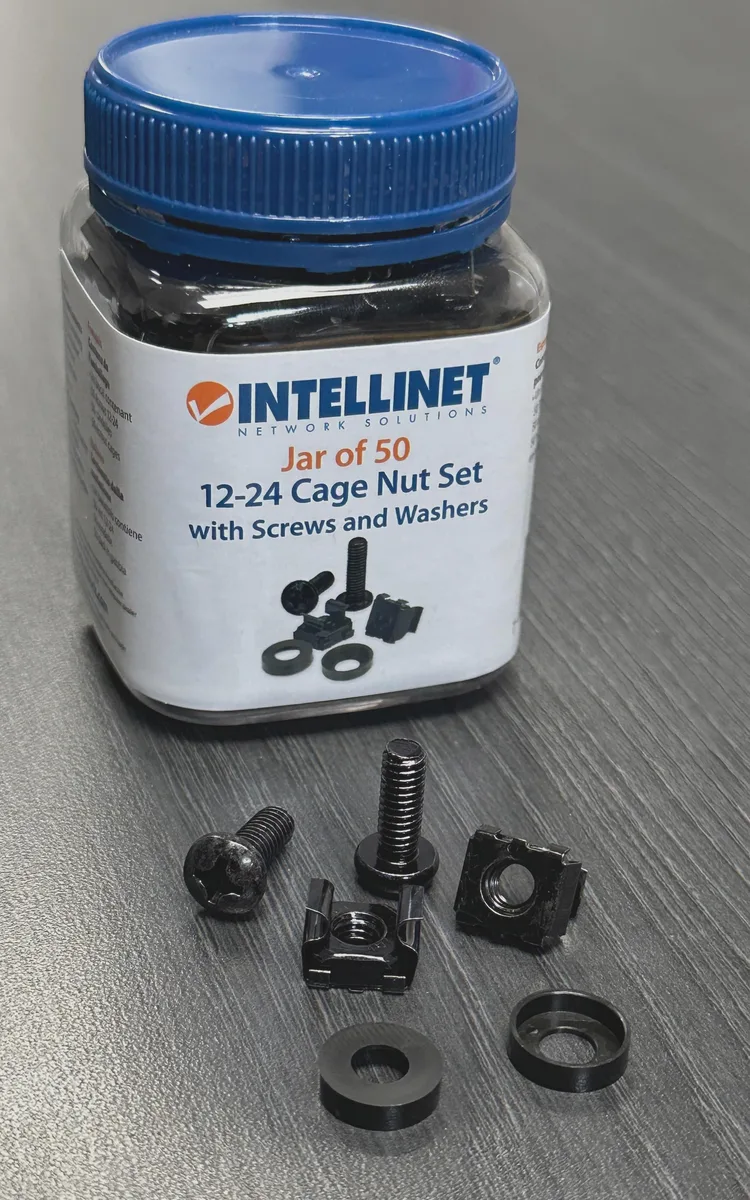 Intellinet Network Solutions Intellinet Network Solutions 715157 12-24 Cage Nut Set Jar of 50 — product photo