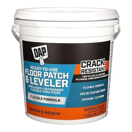 Light gray paste in a one-gallon plastic pail