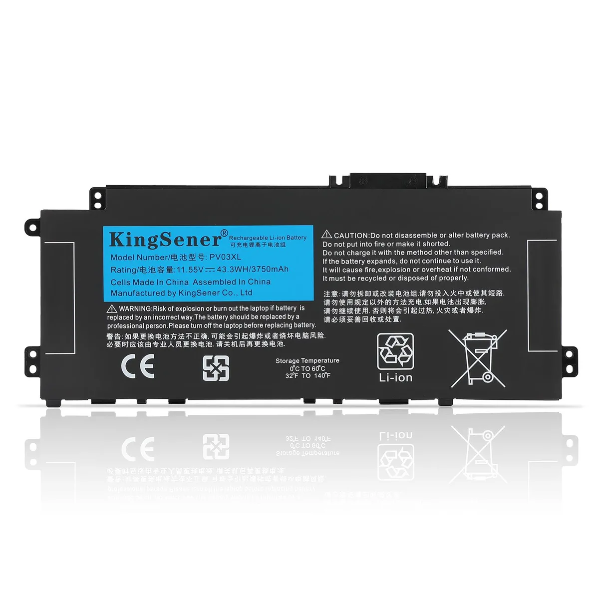 KingSener KingSener PP03XL 43.3WH 11.55V laptop battery — product photo