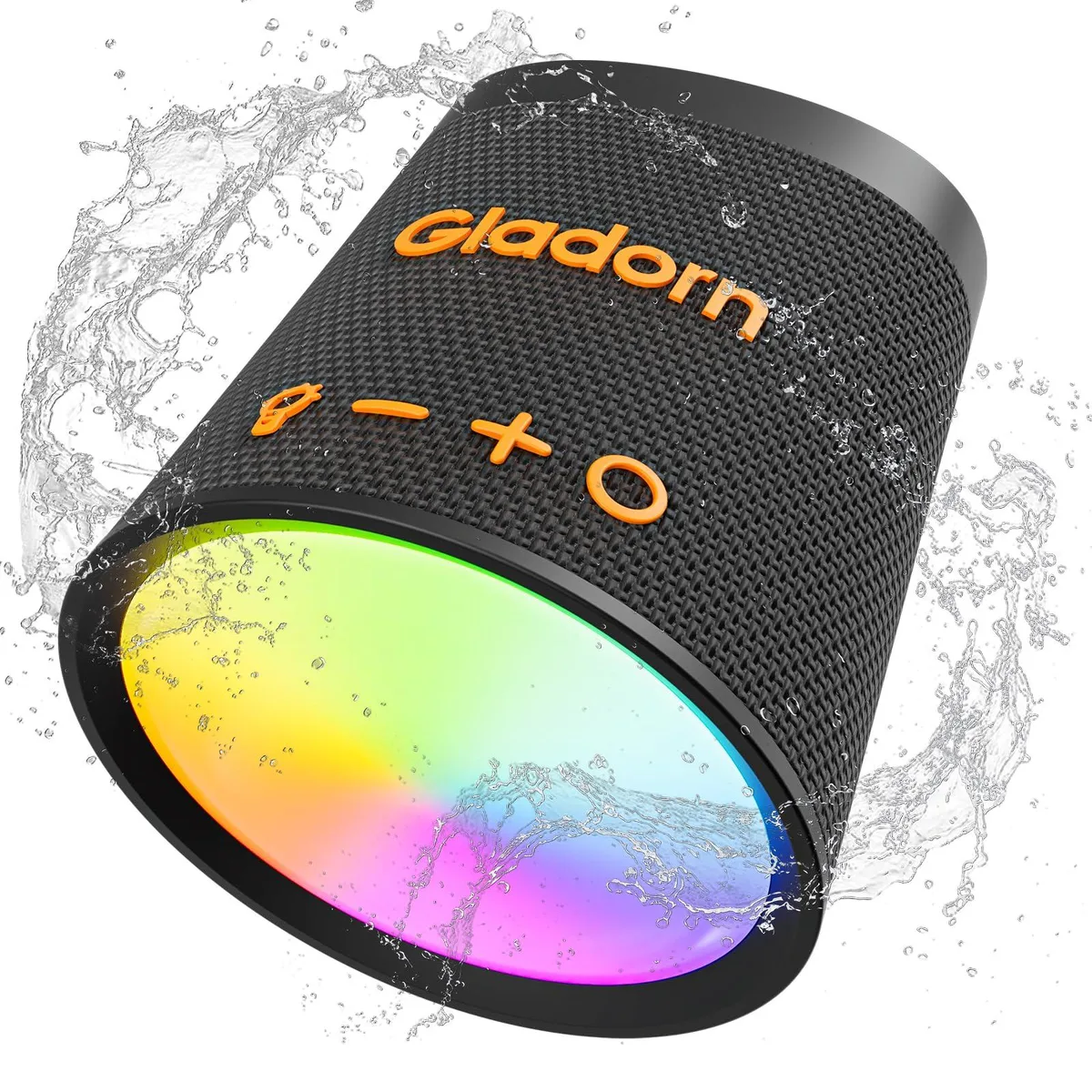  Gladorn M18-B portable speaker Bluetooth 5.3 20H IPX6 9 lights black — product photo