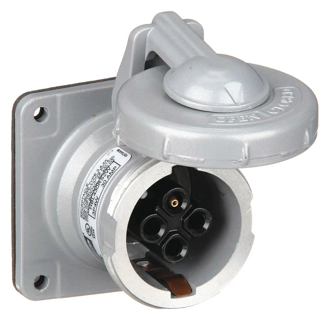 Hubbell Incorporated Hubbell Incorporated HBL430RS2W Watertight Pin &amp; Sleeve Receptacle 30A — product photo