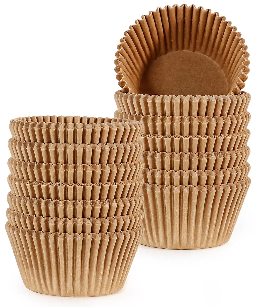 Natural greaseproof paper liners in a standard cupcake size, pack of 300