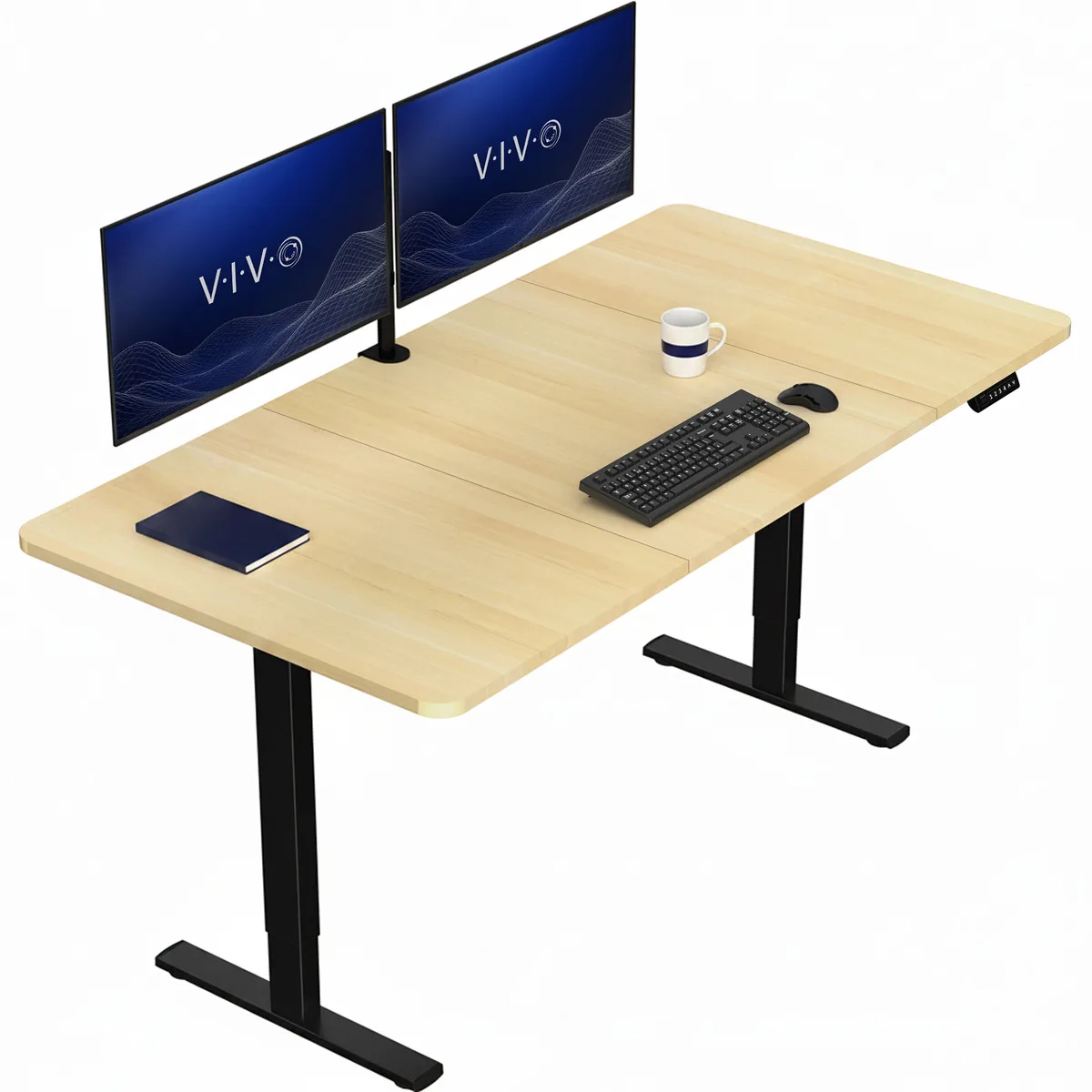 VIVO VIVO Electric Standing Desk 71 x 36 Light Wood/Black — product photo