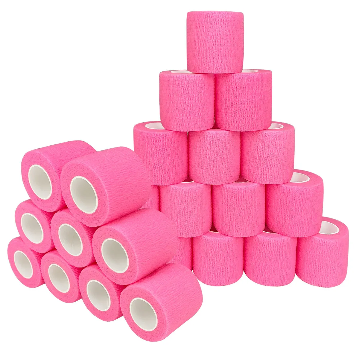 COMOmed COMOmed Self-Adherent Cohesive Bandage 2"x5 Yards Hot Pink 12 Rolls First Aid — product photo
