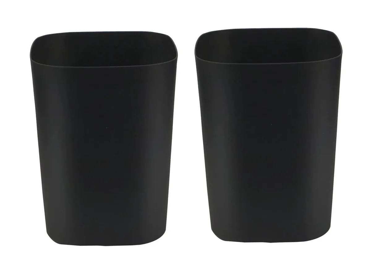 Three white 2-gallon plastic wastebaskets square shape smooth matte finish