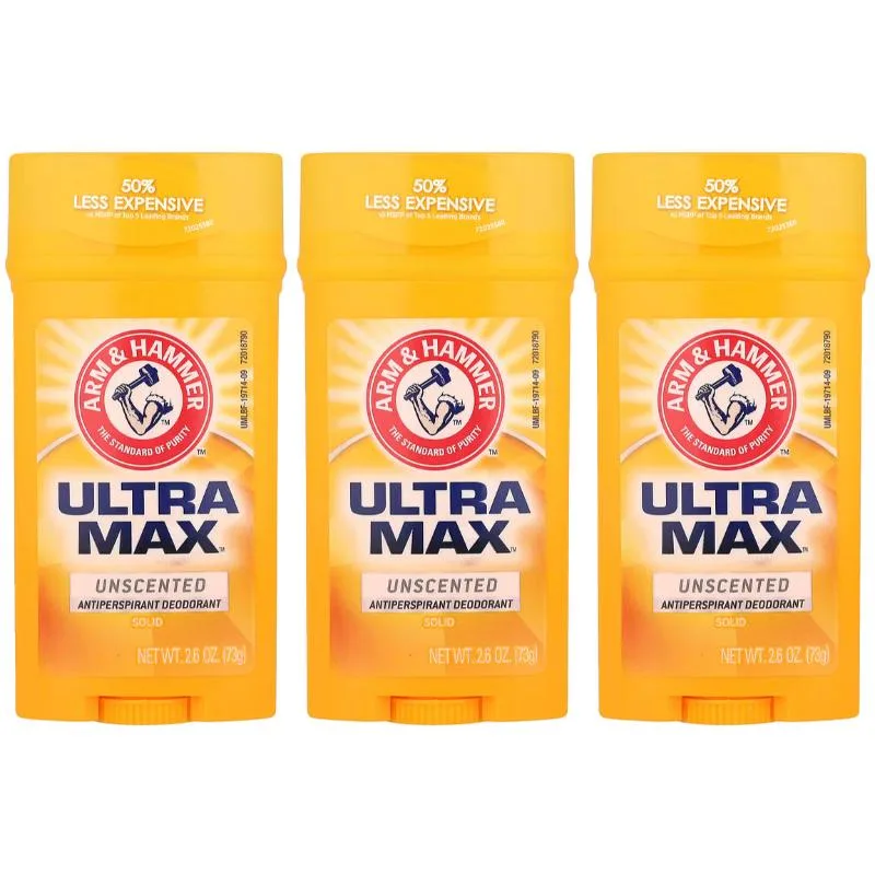 Arm & Hammer Arm & Hammer ARMH-DS-UMAX-2603 Ultramax Deodorant Unscented 2.6 oz 3-Pack skin care — product photo