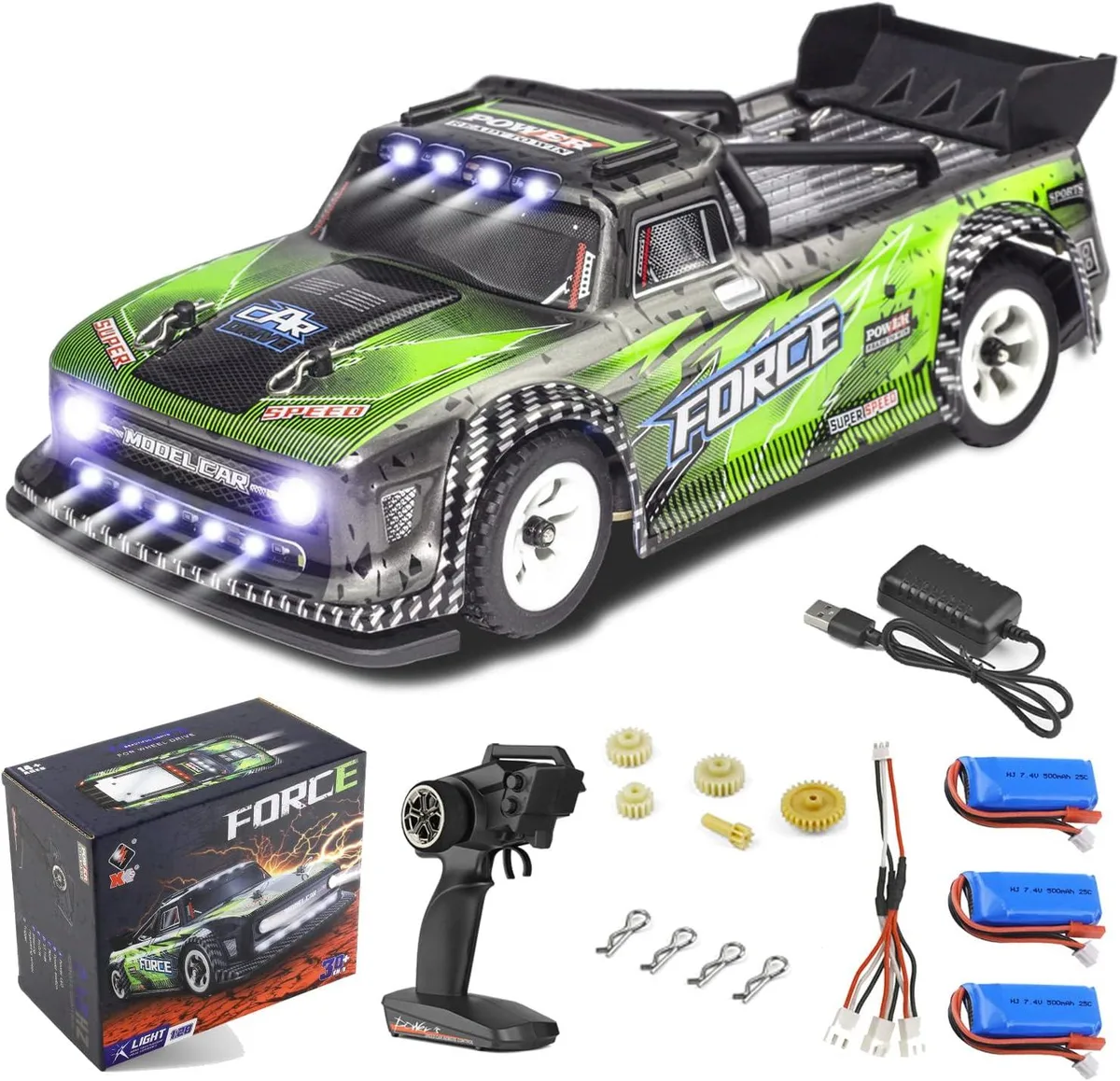 usbroway usbroway Wltoys 284131 1/28 4WD Drift RC Car 30km/h 2.4GHz 3×500mAh — product photo
