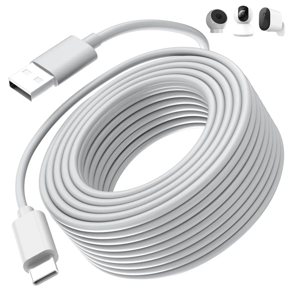  AIAUXAI AlAUXAI00012 USB-A to USB-C Power Extension Cord 10M 33FT White — product photo