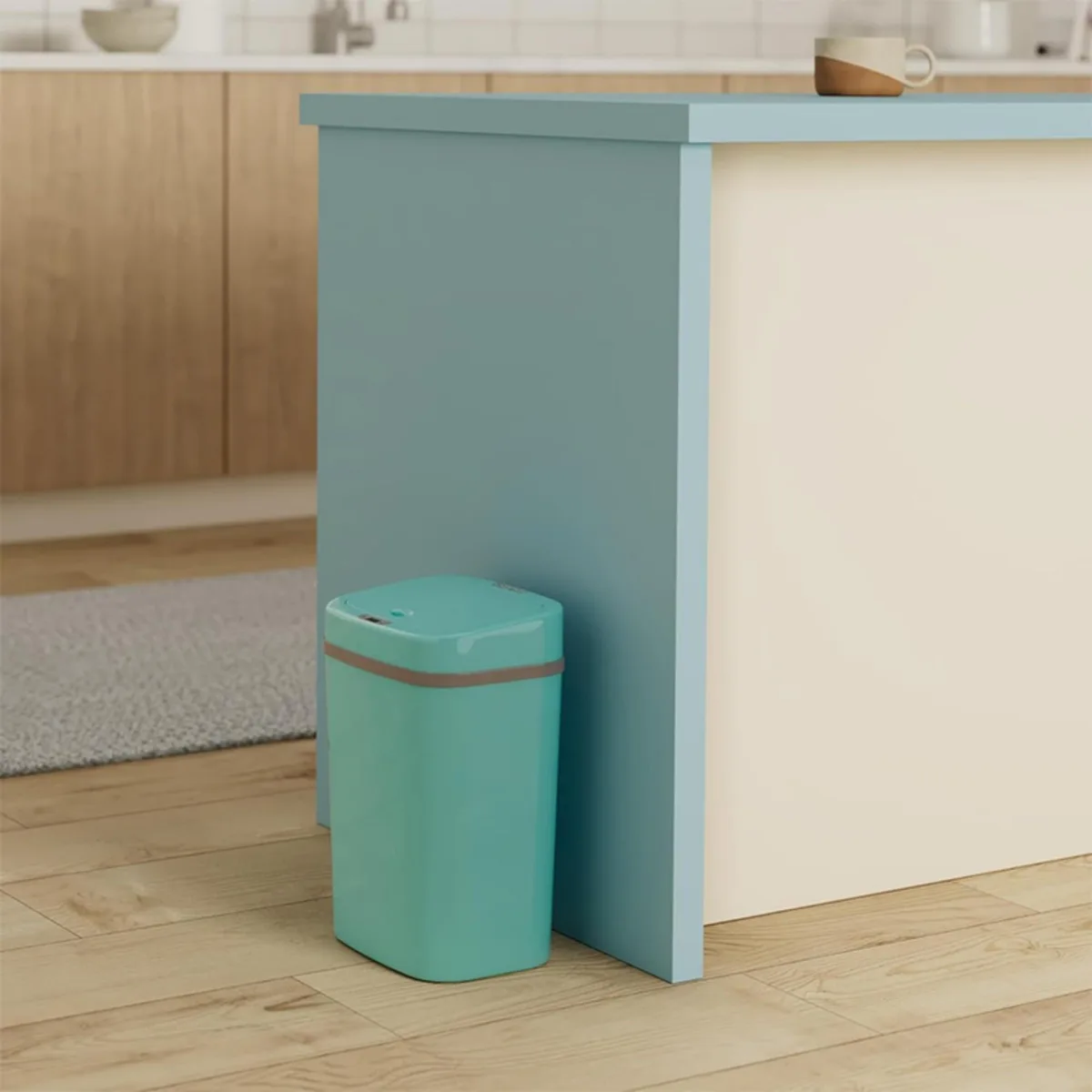 Wenger Wenger Smart Sensor Trash Can 12L Plastic turquoise — product photo
