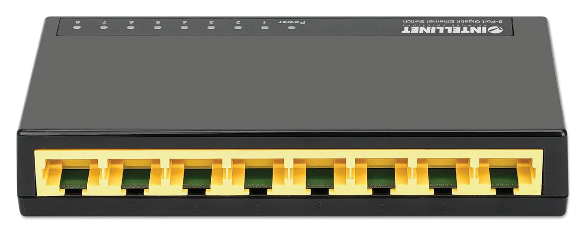 Intellinet Network Solutions Intellinet 8-Port Gigabit Desktop Switch, Black — product photo