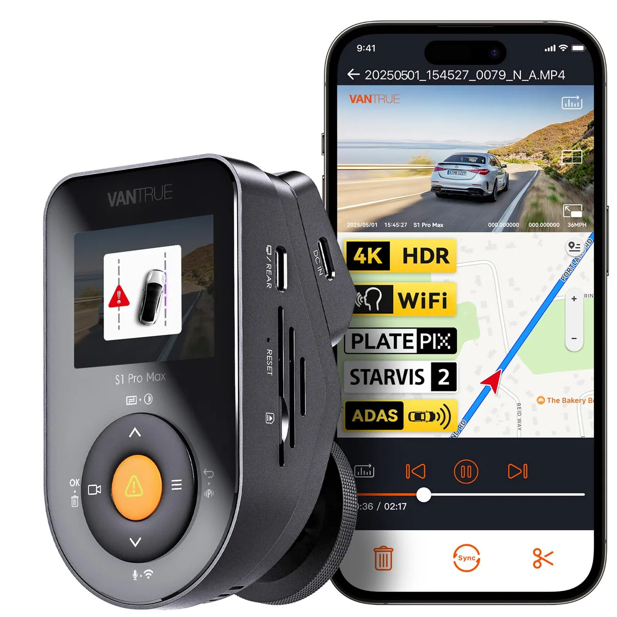 Vantrue Vantrue S1 Pro Max 4K Dash Cam Front — product photo