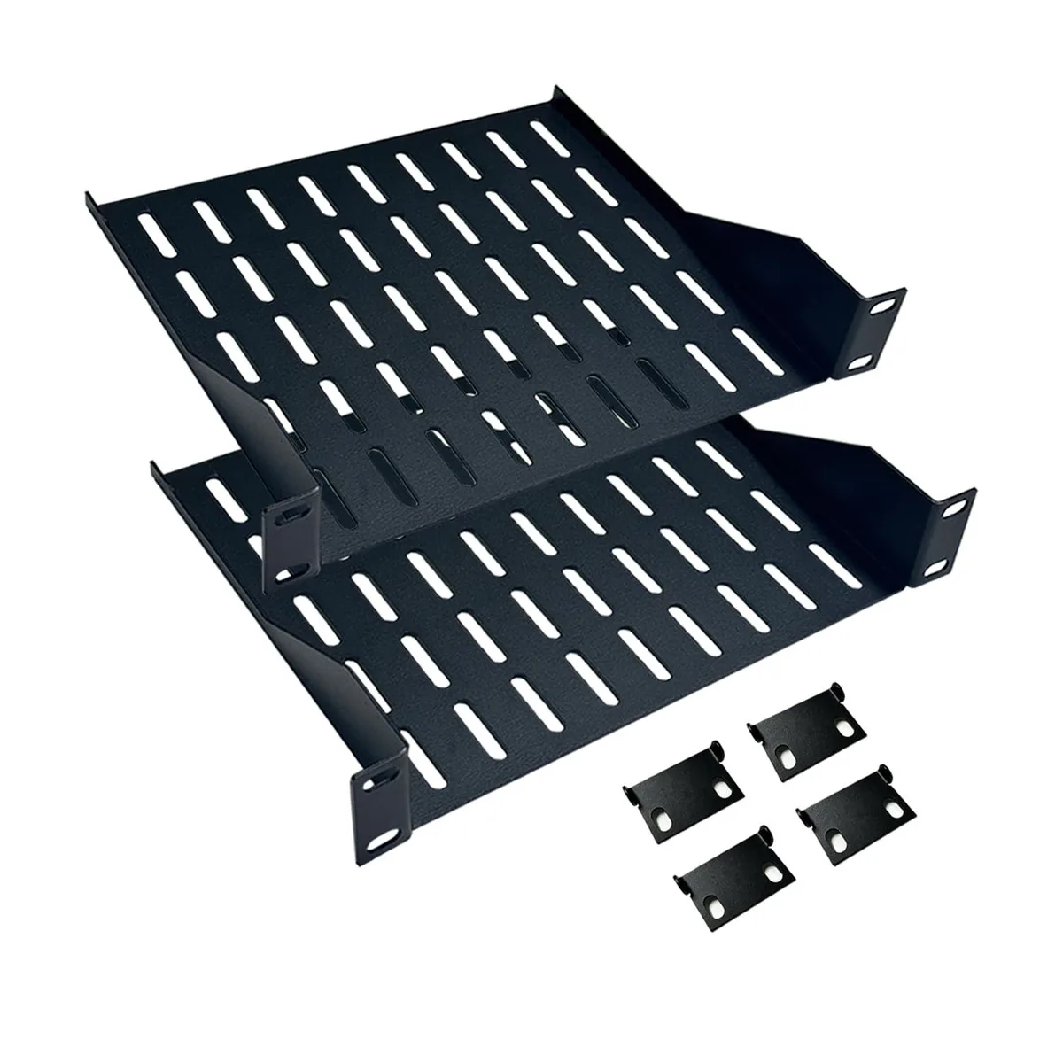  Cinihi 1U 10" Vented Rack Shelf 7.8" Depth 22 lbs 2PCS — product photo