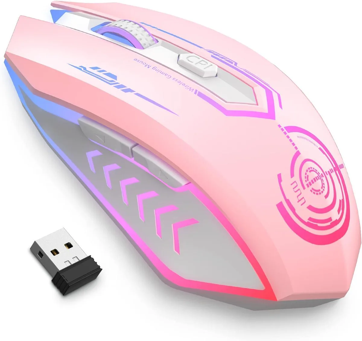 BFKK BFKK Wireless Gaming Mouse 10000 DPI 6 Buttons Pink — product photo