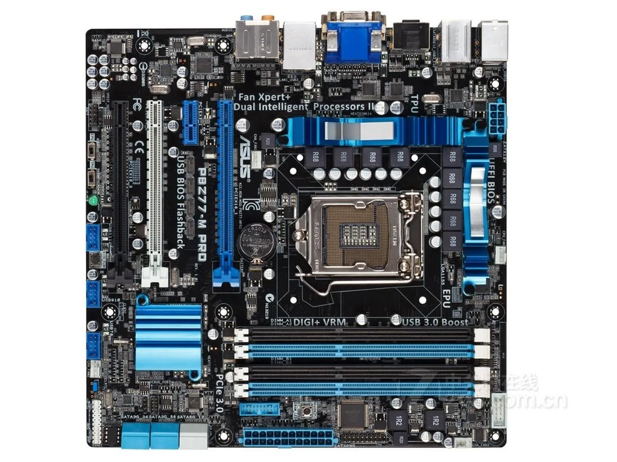 ASUS ASUS P8Z77-M PRO Intel Z77 LGA 1155 DDR3 32GB Micro ATX Motherboard — product photo
