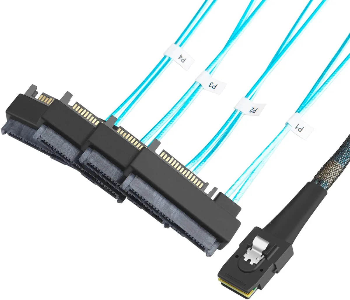 ETopSell ETopSell Mini SAS SFF-8087 to 4x SFF-8482 Cable with SATA Power 0.5m — product photo