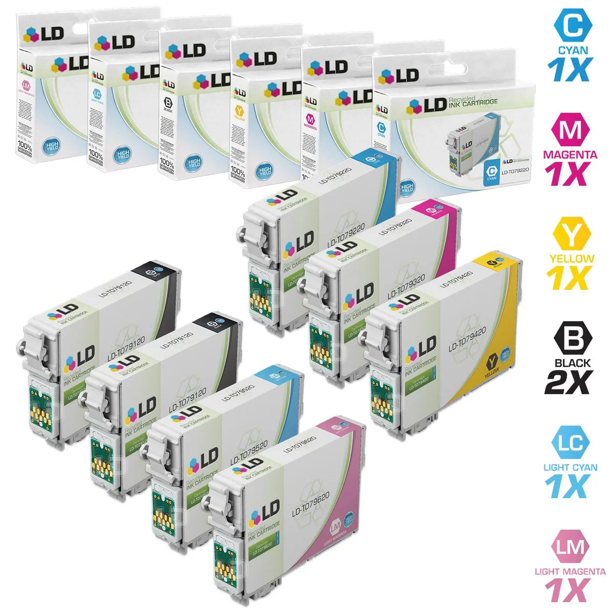LD Products LD Products T079 7-Cartridge High Yield Set (T079120, T079220, T079320, T079420, T079520, T079620) — product photo