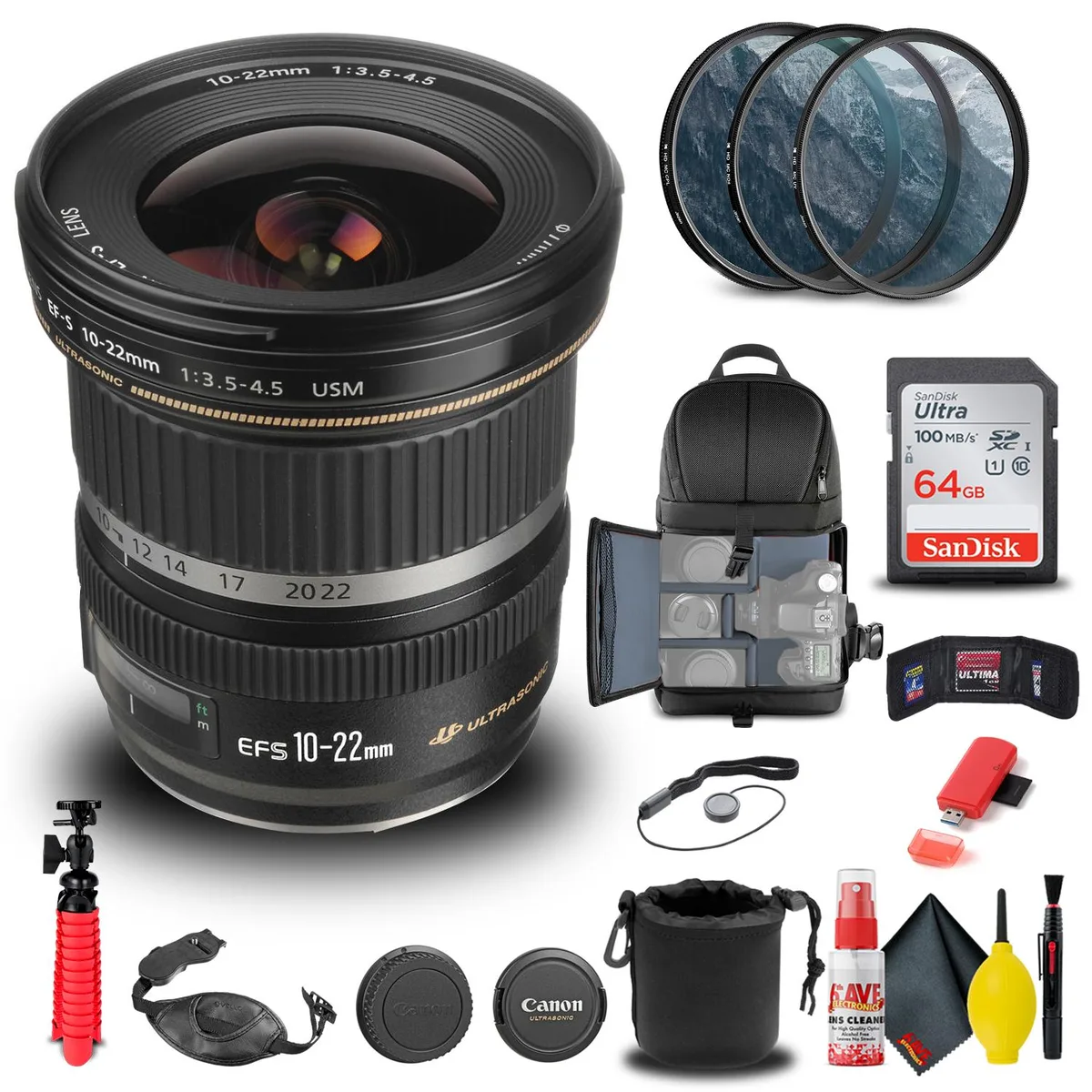 Canon Canon EF-S 10-22mm f/3.5-4.5 USM Lens Bundle — product photo