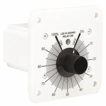 Transparent electromechanical cycle timer with dial and terminals