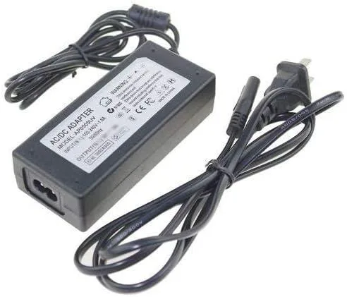 Black rectangular AC adapter with 10ft cable and 19V output