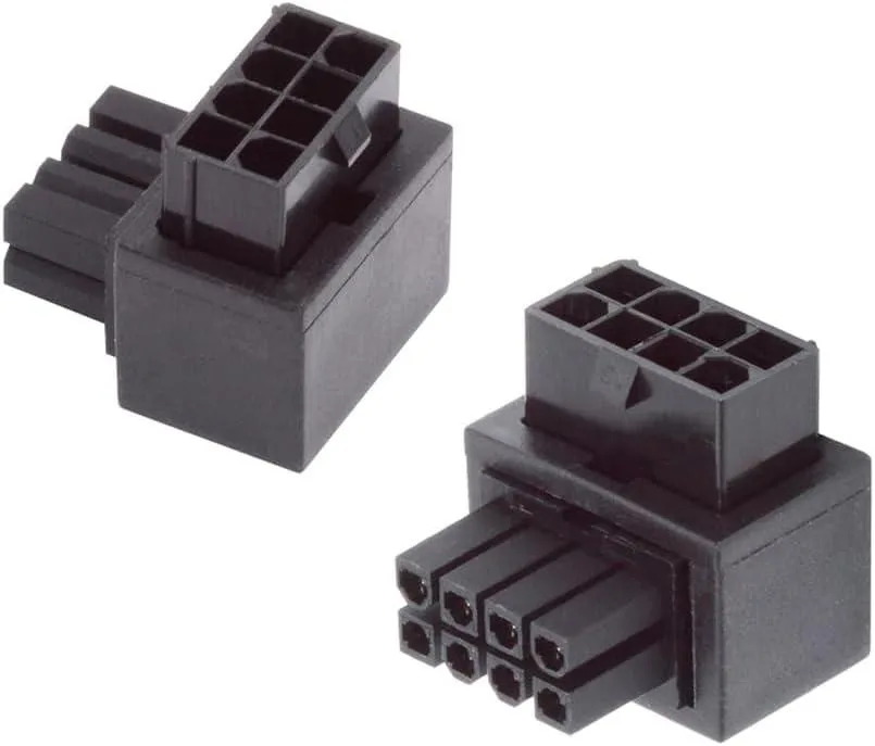 BONAEVER BONAEVER 2 Pack 90 Degree ATX 8P EPS Male to Female Adapter 12V — product photo
