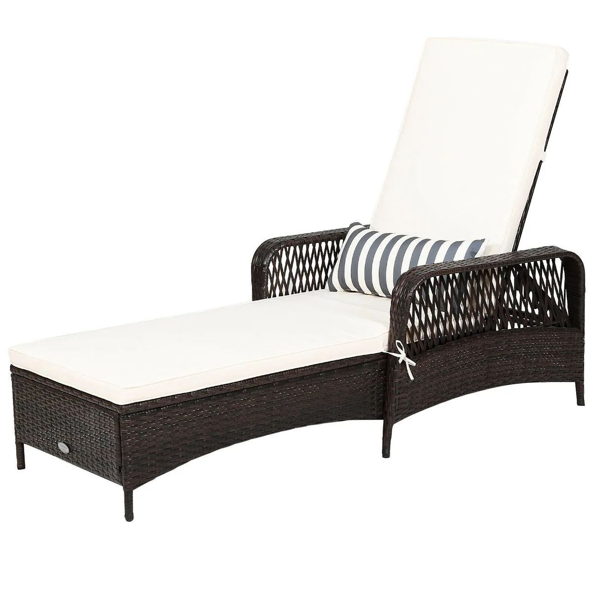 SlickBlue SlickBlue PE Rattan Chaise Lounge Chair Adjustable Brown 79x29x40in 400lb — product photo