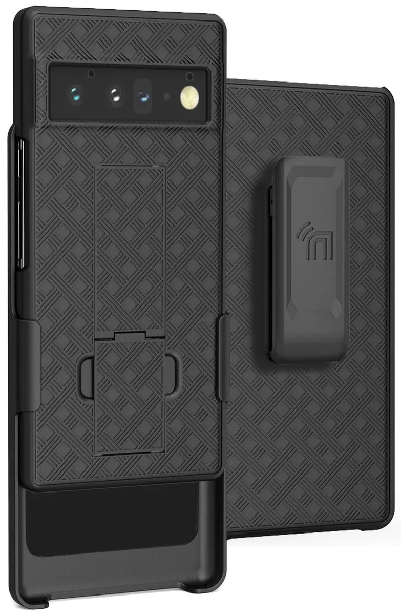Nakedcellphone Nakedcellphone Kickstand Case + Belt Clip Holster Combo for Google Pixel 6 Pro - Black — product photo
