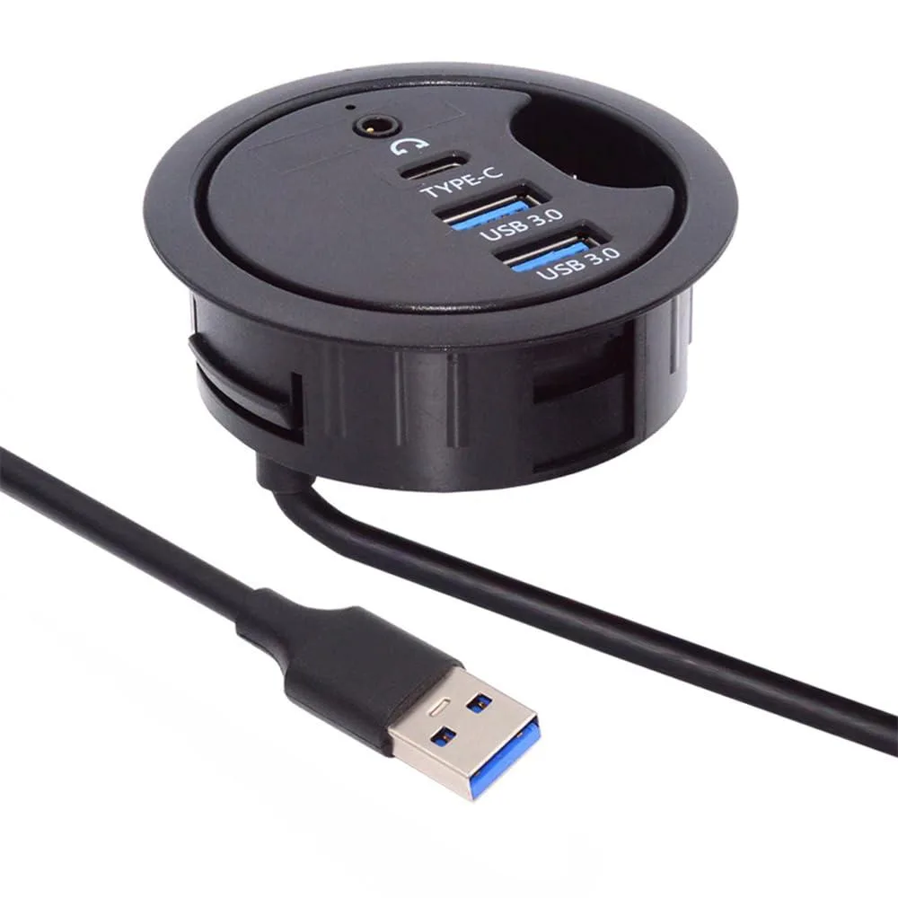 Fervit Fervit 2 Port USB 3.0 Hub 60mm Desk Grommet Dock — product photo