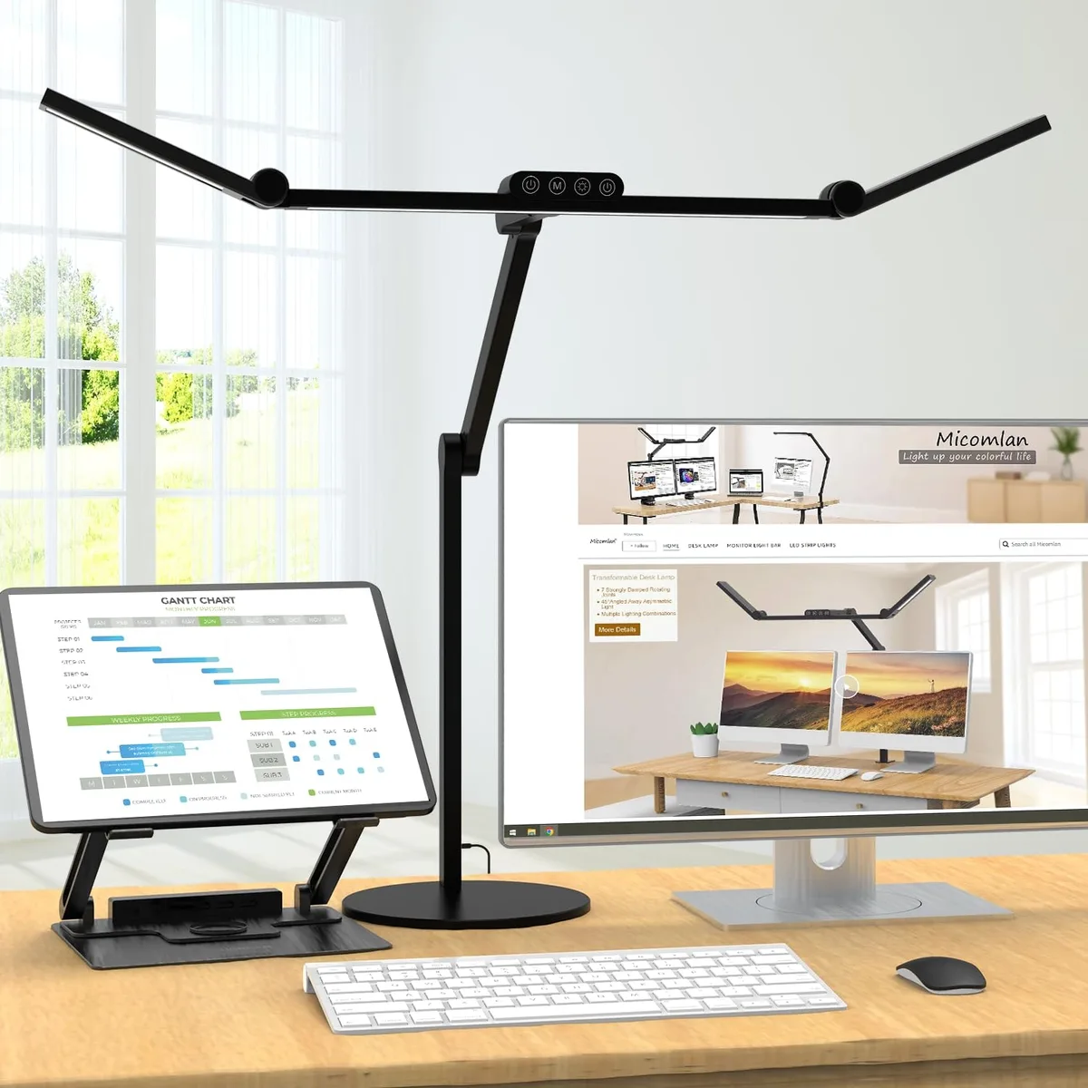  Micomlan Architect Desk Lamp 24W 28.2in 5 Joints 45° Asymmetric Light — product photo