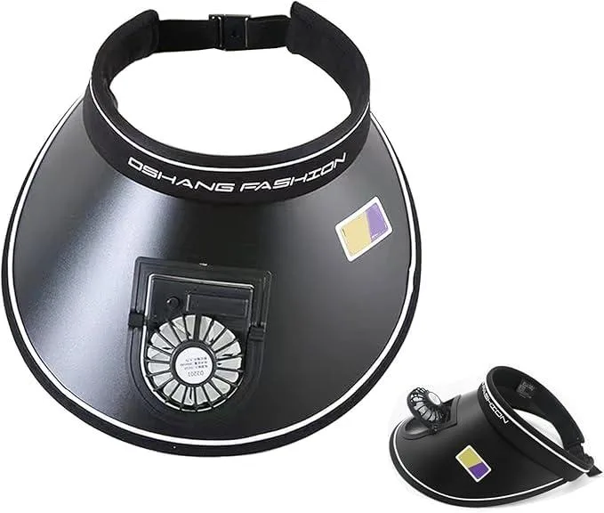  Sun Visor Hat with Fan 3 Speeds 20-24.5" Black — product photo