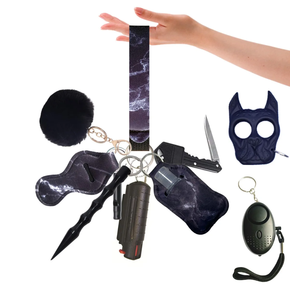 PUEZOKLY PUEZOKLY Self Defense Keychain Set 10pcs Black — product photo