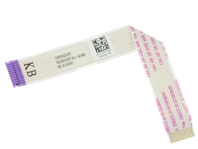 Flat orange ribbon cable with connectors on each end