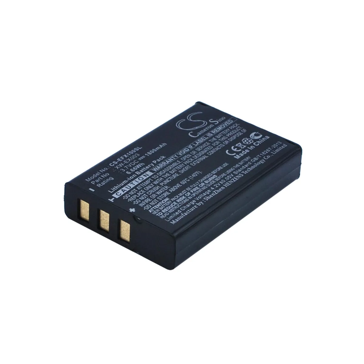 Centenex Electronics Centenex Electronics DS-CS-EFX100SL 3.7V 1800mAh Li-ion GPS Battery — product photo