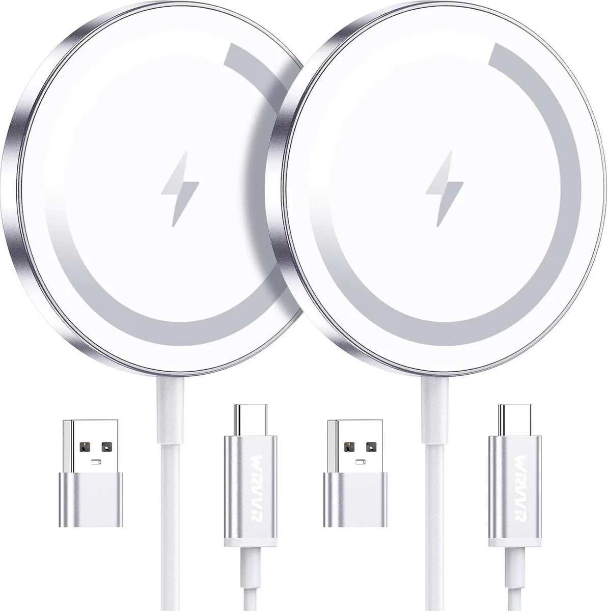 KINGARD KINGARD MagSafe 2 Pack Wireless Charger 15W Silver — product photo