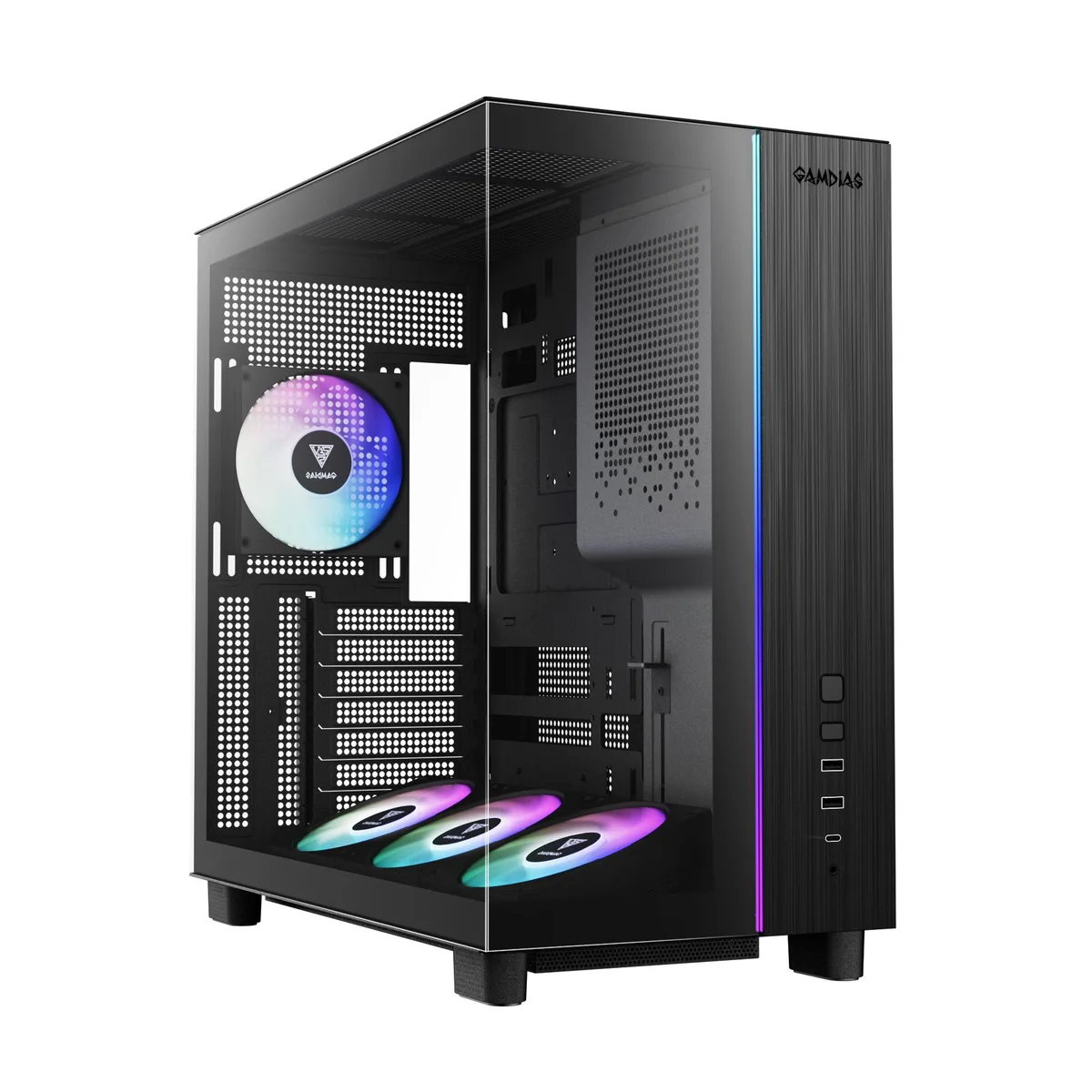 GAMDIAS Technology GAMDIAS Technology ATLAS M4 PC Case ATX 4×120mm PWM ARGB Fans — product photo