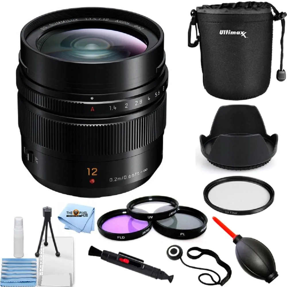 Panasonic Panasonic Leica DG Summilux 12mm f/1.4 ASPH. Pro Filter Kit camera lens — product photo