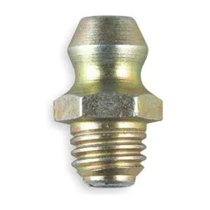 Pack of ten straight zinc-plated steel grease fittings with M10-1.5 threads